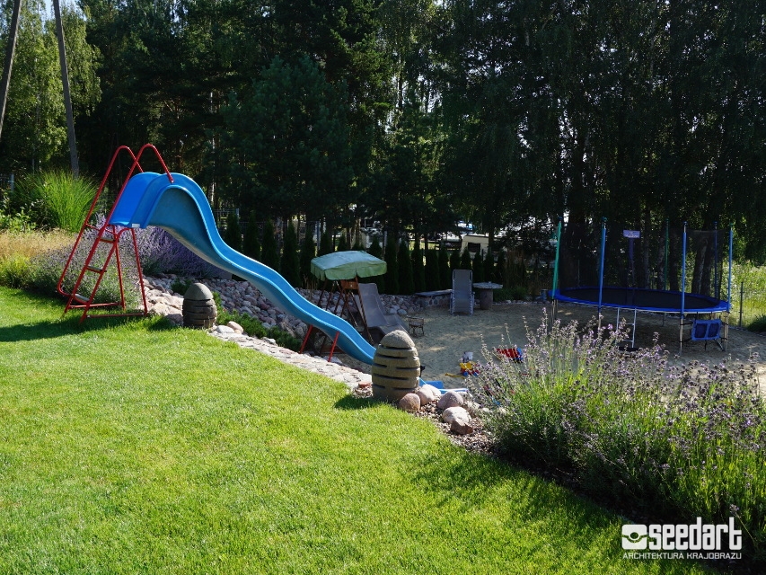 Seedart_projekt placu zabaw dla dzieci w ogrodzie_projektowanie ogrodów i tarasów Toruń Bydgoszcz